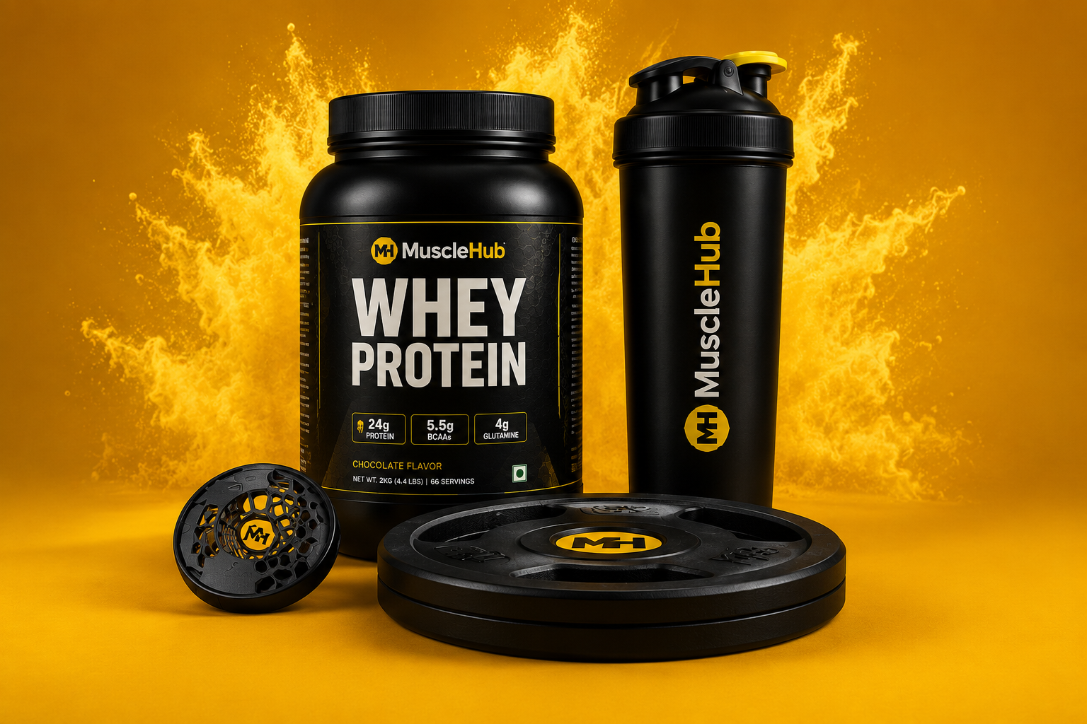 MuscleHub whey protein combo power pack
